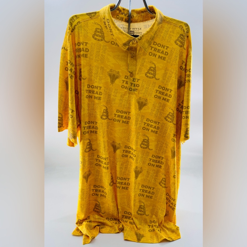 Grunt Style Polo Shirt Don't Tread On Me Yellow Size 3XL Men’s NEW Military